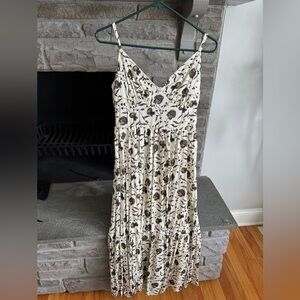 Japan Floral Cream Maxi Dress